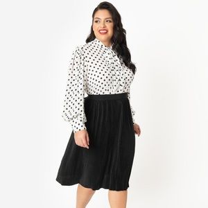 NWT Unique Vintage black pleated Susie skirt